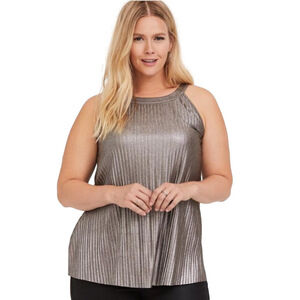 🏆 TORRID Pleated Metallic Knit High Neck Tank 🏆 size 2x